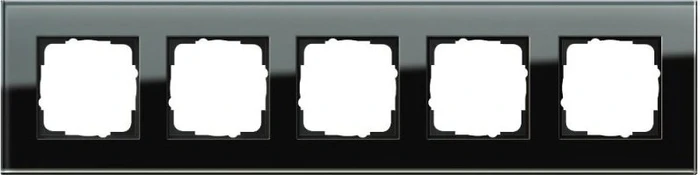 Gira Abdeckrahmen 5fach Esprit 021505 | Glas | Schwarz | waagerecht & senkrecht | Unterputz | IP21 Image