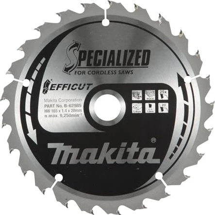 Makita Specialized Efficut Kreissägeblatt 25Z, 165x1x20mm, 1 Stück
