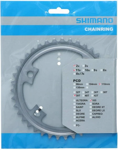 Shimano 105 FC-R7000 39 Zähne Kettenblatt silber