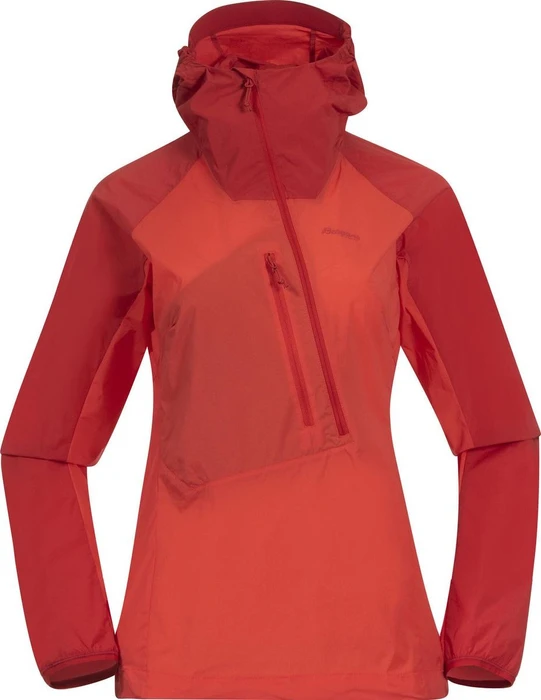 Bergans Cecilie Light Wind Anorak energy red/red leaf (Damen)