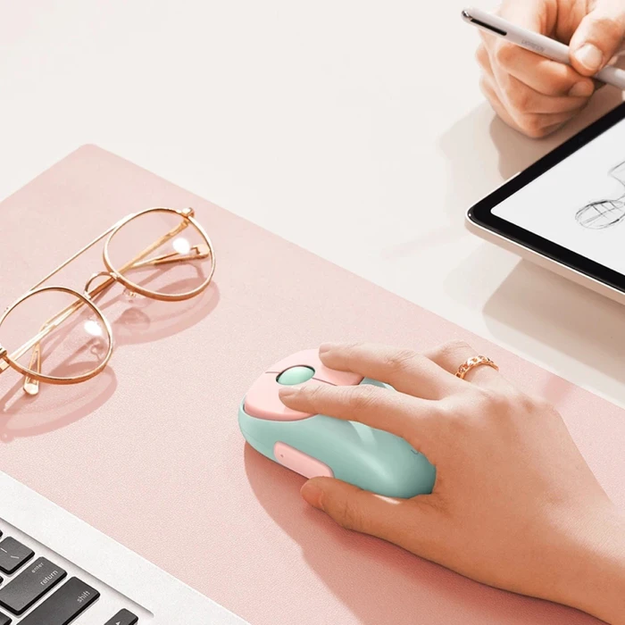 Ugreen MU102 FUN+ Wireless Mouse, rosa, USB/Bluetooth
