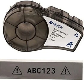 Brady All Weather Vinyl Beschriftungsband, 19.1mm, schwarz/grau