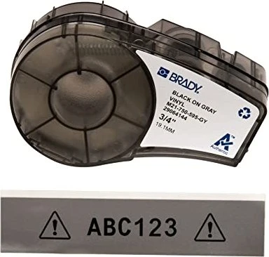 Brady All Weather Vinyl Beschriftungsband, 19.1mm, schwarz/grau