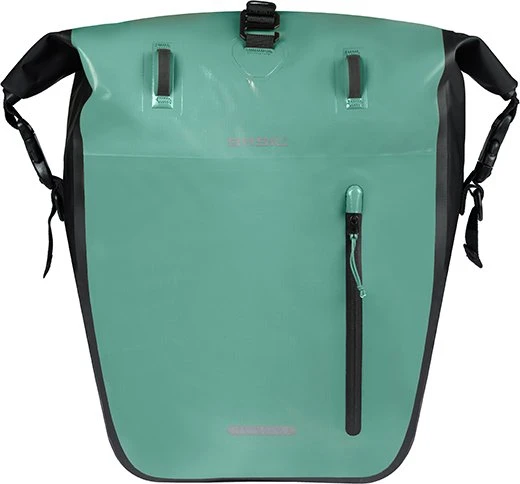 Basil Rivo L Tarpaulin MIK Hooks Gepäcktasche silvergreen/black