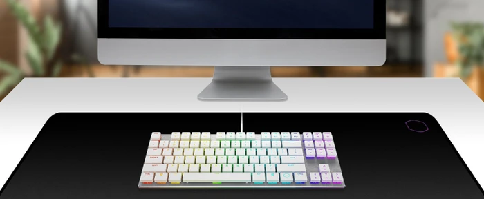 Cooler Master SK630 Tenkeyless, LEDs RGB, White Limited Edition, MX LOW PROFILE RGB RED, USB, DE