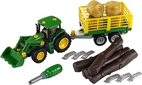 Theo Klein John Deere Traktor mit Holz- und Heuwagen