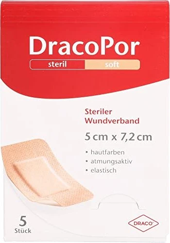 Dr. Ausbüttel DracoPor Soft steriler Wundverband hautfarben, 5 x 7.2cm, 5 Stück