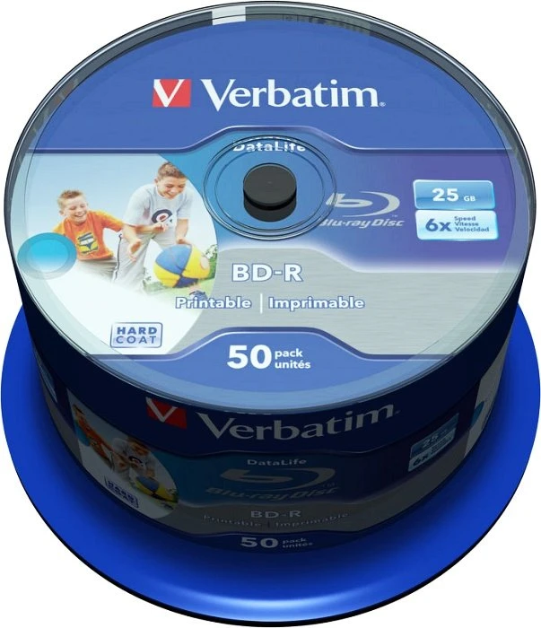 Verbatim BD-R 25GB, 6x, 50er Spindel, wide, inkjet printable