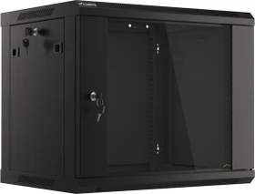 Lanberg 19" Wandschrank 9HE, hängend, Flat Pack, Glastür, IP20, RAL 9004, 600mm tief