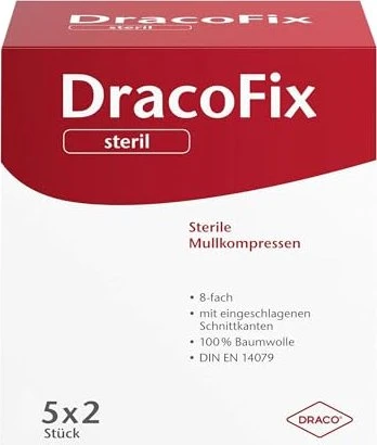 Dr. Ausbüttel DracoFix Peel Mullkompressen steril 8-fach, 7.5 x 7.5cm, 10 Stück