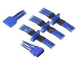 BitFenix Alchemy SATA-Stromadapter 4-Pin [IDE] auf 4x 15-Pin [SATA] 20cm, sleeved blau/blau (BFA-MSC-M4SA20BB-RP)