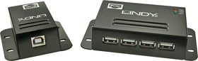 Lindy Cat.5 Extender, schwarz, 4x USB-A 2.0, RJ-45, USB-B 2.0 [Buchse] (42681)