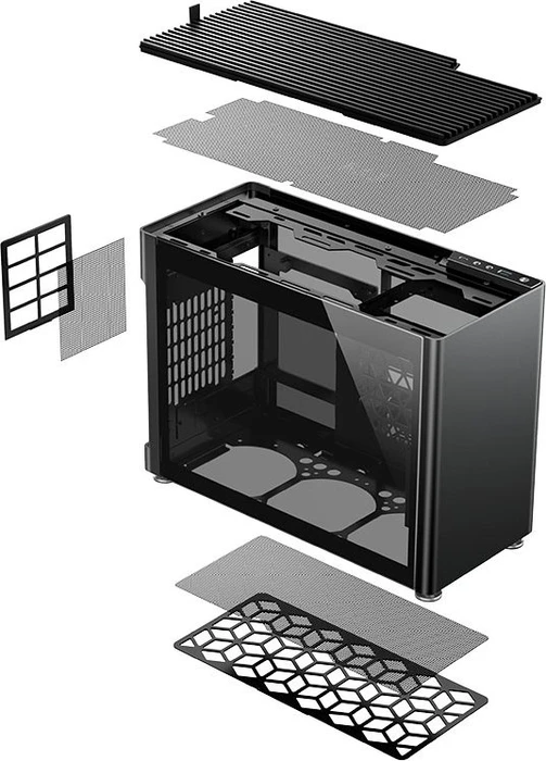Jonsbo Jonsplus i100 Pro, schwarz, Glasfenster, Mini-ITX