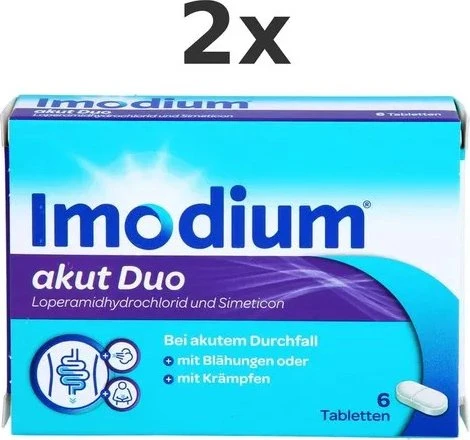 Johnson & Johnson Imodium akut duo 2mg/125mg Tabletten, 6 Stück