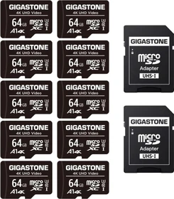 Gigastone 4K UHD Video R90/W20 64GB Kit, UHS-I U3, A1, Class 10, 10er-Pack