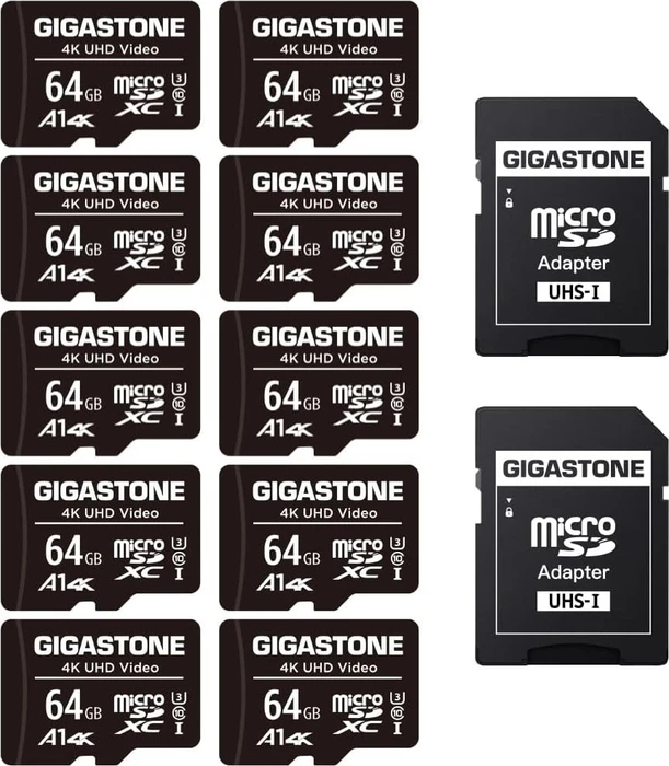 Gigastone 4K UHD Video R90/W20 64GB Kit, UHS-I U3, A1, Class 10, 10er-Pack