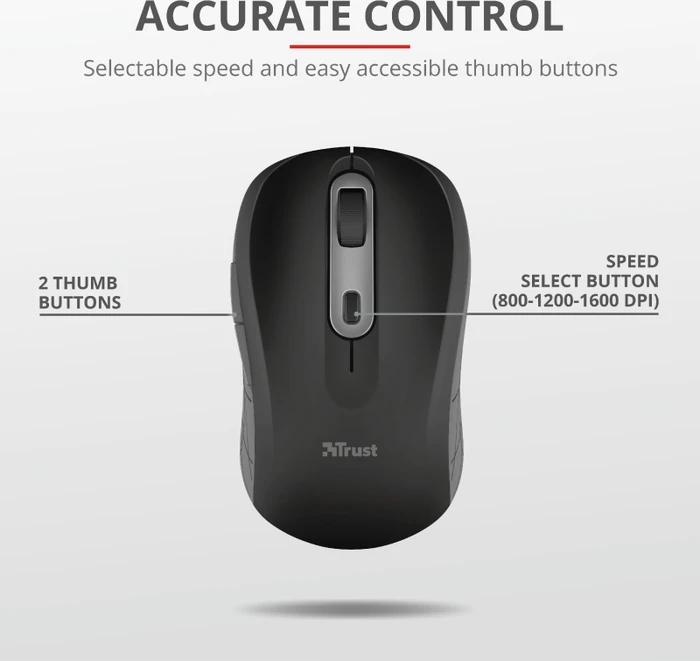 Trust Duco Dual Connect Wireless Mouse schwarz, USB