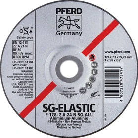 Pferd E 180-7 SG ALU Schleifscheibe, 180x7.2x22.23mm, 10 Stück