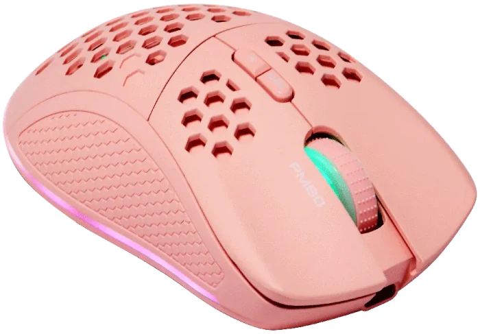 Deltaco PM80 Wireless Lightweight Gaming Mouse pink, USB/Bluetooth