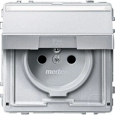 Merten Aquadesign Steckdose mit Schutzkontaktstift, aluminium