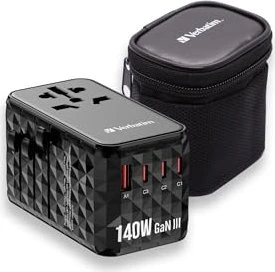 Verbatim UTA-10 GaN III Universal-Reiseadapter schwarz
