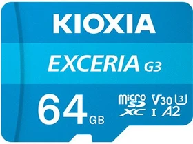 KIOXIA EXCERIA G3 R160/W50 64GB, UHS-I U3, A2, Class 10