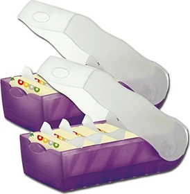 HAN Croco Karteibox, A7, transparent/transparent, inkl. 100 Karteikarten, 2er-Pack
