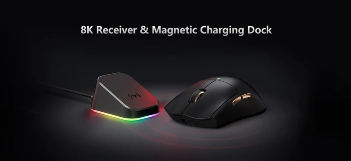 Mchose K7 Ultra mit Ladestation, weiß/gold, USB/Bluetooth
