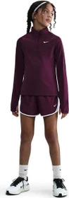 Nike Pro Dri-FIT 1/4-Zip Funktionsshirt langarm bordeaux/white (Junior)