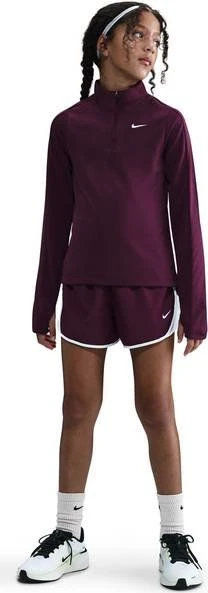 Nike Pro Dri-FIT 1/4-Zip Funktionsshirt langarm bordeaux/white (Junior)