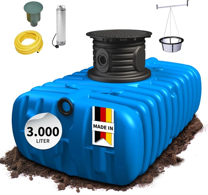 4rain Flat Komplettpaket Garten Comfort Regenwassertank unterirdisch 3000l