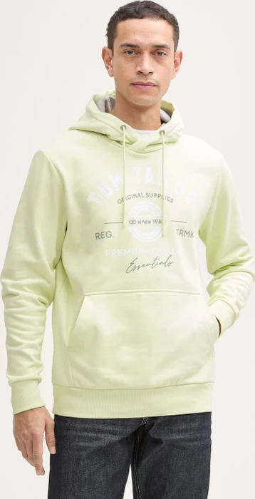 Tom Tailor Logo-Print Hoodie lime cream green (Herren)