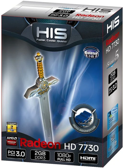 HIS Radeon HD 7730 iSilence 5, 2GB DDR3, VGA, DVI, HDMI
