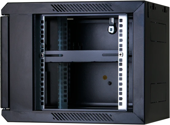 Rockstable 10" Wandschrank 6HE, Sicherheitsglastür, IP2X, schwarz, 450mm tief