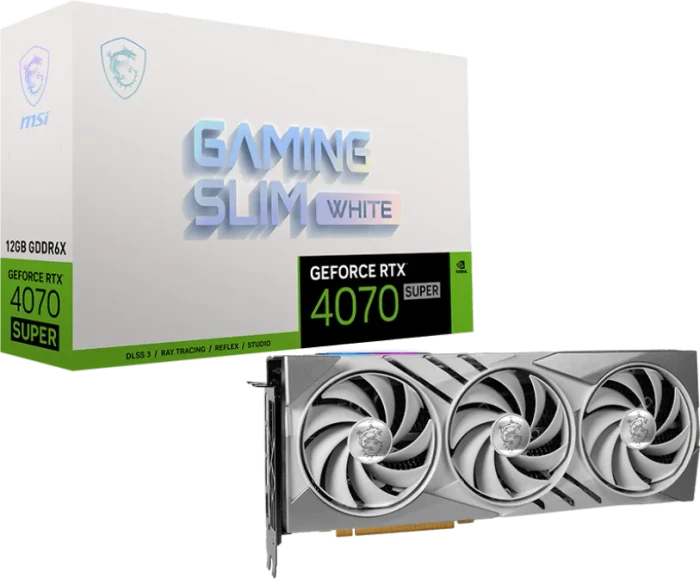MSI GeForce RTX 4070 SUPER 12G Gaming Slim White, 12GB GDDR6X, HDMI, 3x DP