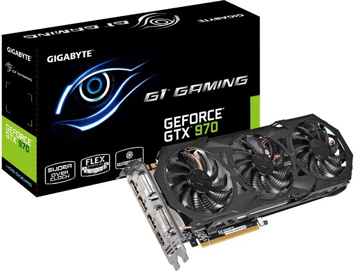 GIGABYTE GeForce GTX 970 G1 Gaming, 4GB GDDR5, 2x DVI, HDMI, 3x DP