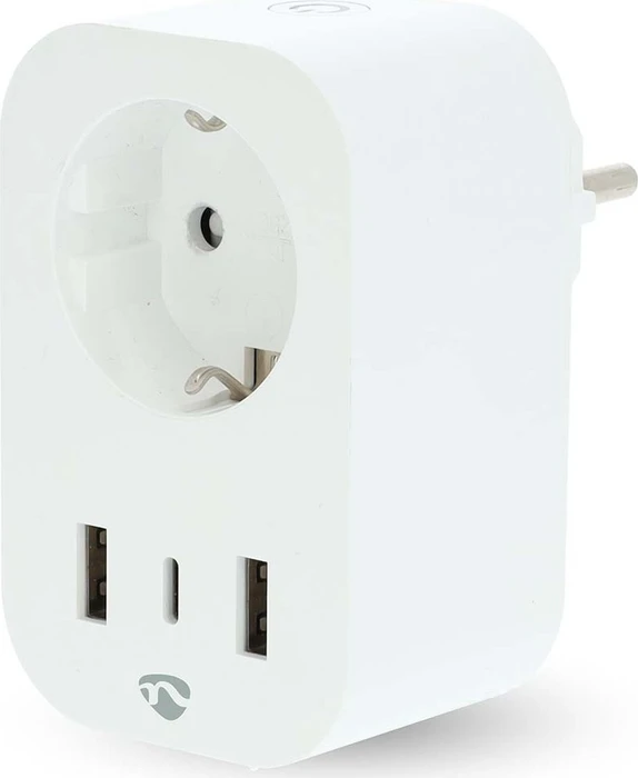 Nedis SmartLife Smart Stecker, 3680W, 1x USB-C/2x USB-A, Typ F, Smart-Steckdose