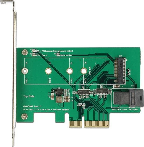 DeLOCK PCIe -> M.2 PCIe, PCIe -> U.2 miniSAS HD