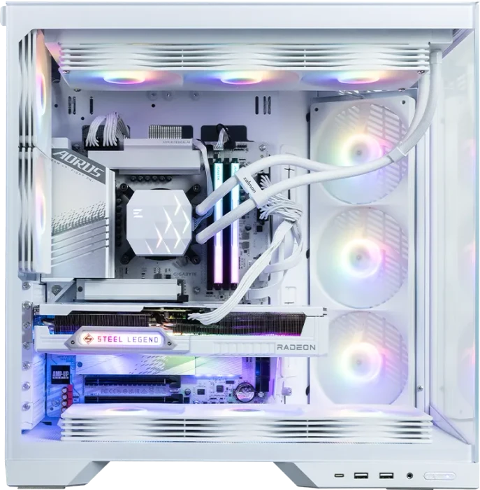 Zalman D50 White, weiß, Glasfenster