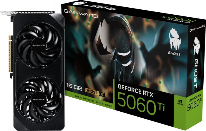 Gainward GeForce RTX 5060 Ti Ghost OC, 16GB GDDR7, HDMI, 3x DP