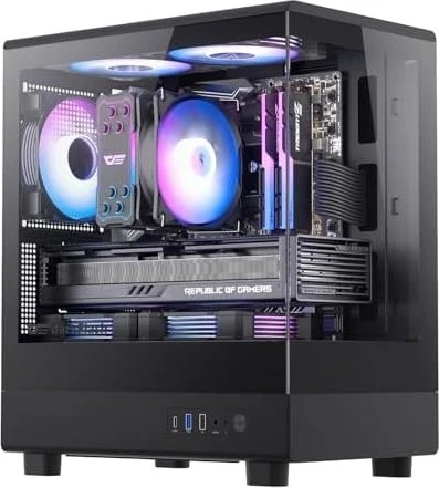 DarkFlash DB330M Black, inkl. 3x Lüfter, USB-C, Glasfenster