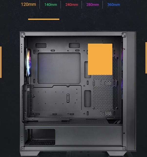 Thermaltake Divider 370 TG ARGB, schwarz, Glasfenster