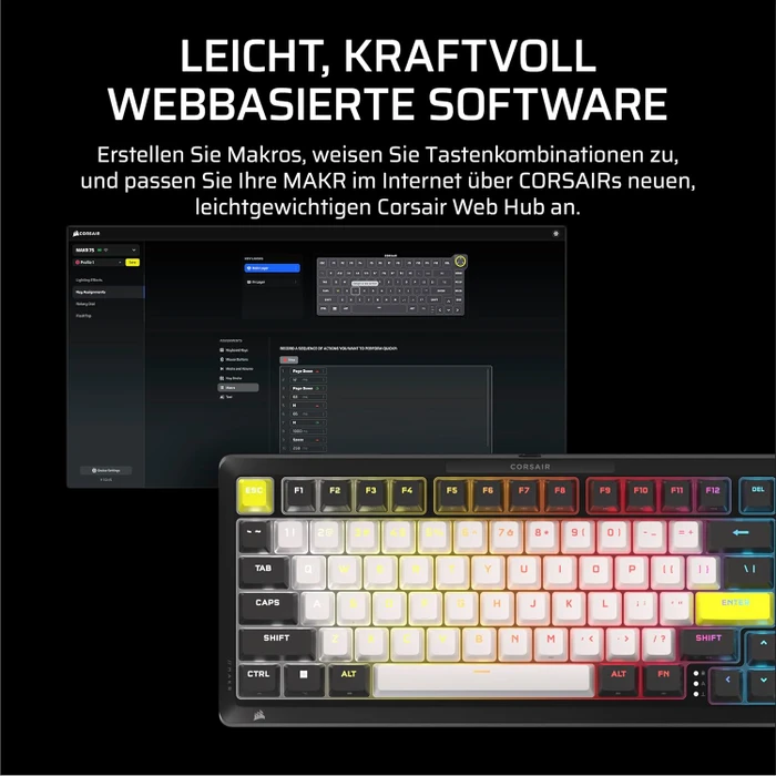 Corsair Makr Pro 75, schwarz, Corsair MGX Hyperdrive, USB, DE