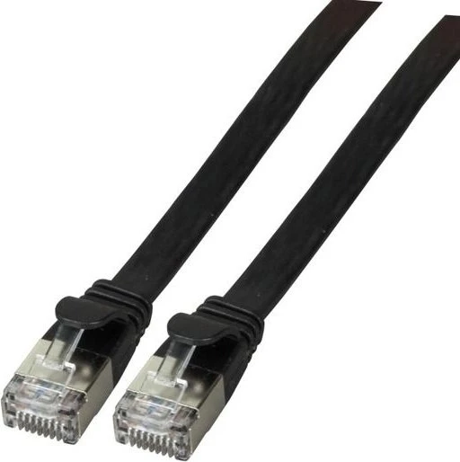 EFB Elektronik PVC Flach-Patchkabel, Cat6a, U/FTP, RJ-45/RJ-45, 5m, schwarz