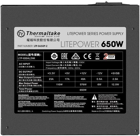 Thermaltake Litepower 2 230V 650W, ATX 2.3