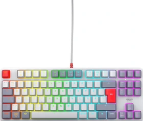 Cherry Xtrfy K4V2 TKL, Retro, grau, LEDs RGB, MX2A RGB RED, USB, DE