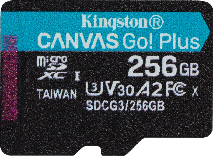 Kingston Canvas Go! Plus R170/W90 256GB Kit, UHS-I U3, A2, Class 10