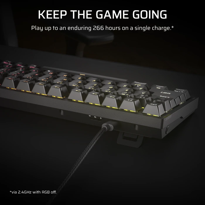 Corsair Gaming K65 Plus Wireless Tactile 75% RGB, schwarz, MLX FUSION, USB/Bluetooth, ES