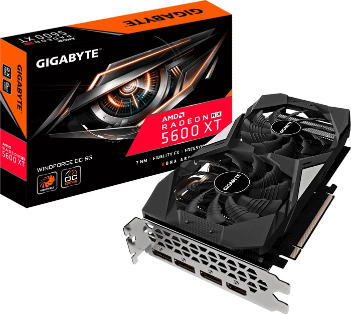 GIGABYTE Radeon RX 5600 XT Windforce OC 6G, 6GB GDDR6, HDMI, 3x DP