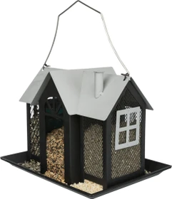 Trixie Vogelfutterhaus Villa mit 3 Kammern, schwarz/weiß